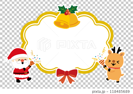 Cute Christmas card with Santa Claus and reindeer 118485689