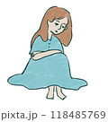 膝を抱える女性 118485769
