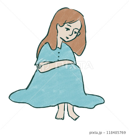 膝を抱える女性 膝を抱える女性 118485769