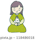 うさぎと女性 118486018