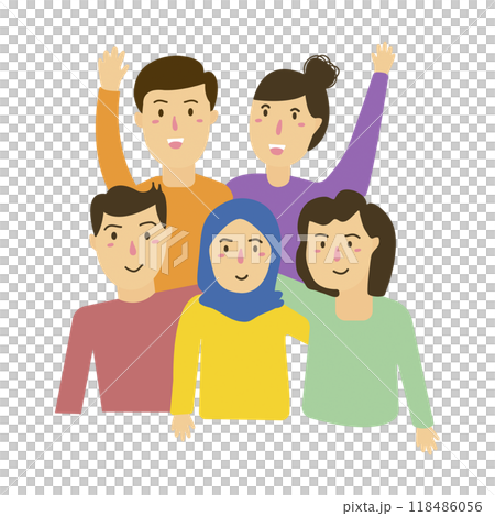 friends hugging together  118486056