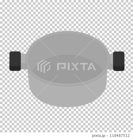 Simple illustration of a two-handled pot 118487512