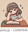 眠気に耐える女の子 118487646