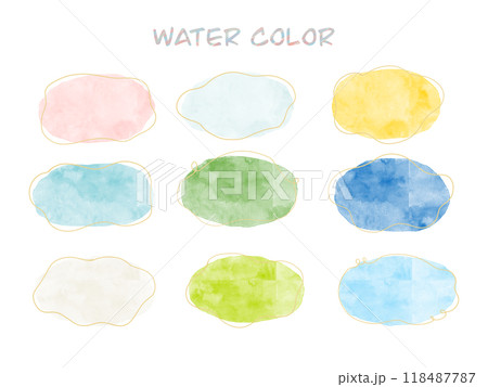 イラスト素材:水彩吹き出しワンポイント イラスト素材:水彩吹き出しワンポイント 118487787
