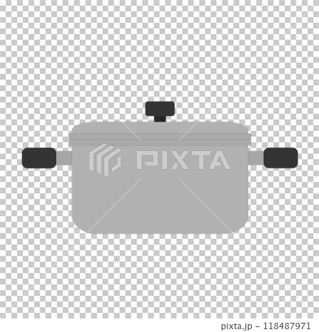 A simple illustration of a pot with a lid on 118487971