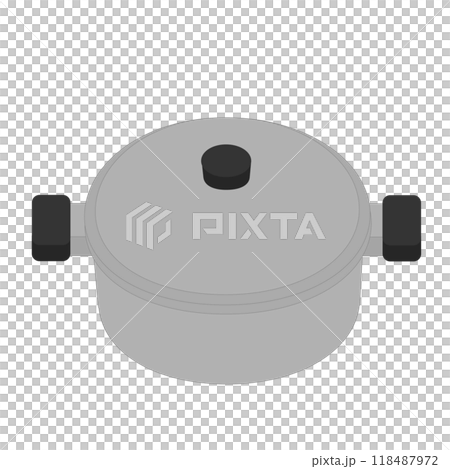 A simple illustration of a pot with a lid on 118487972