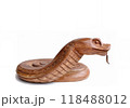 Wooden snake figure isolated on white background. Chinese zodiac concept for new year 2025 118488012