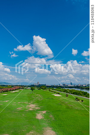 淀川右岸河川敷ゴルフ場の景観 淀川右岸河川敷ゴルフ場の景観 118488063