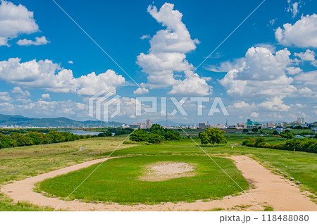 淀川河川公園　淀川新橋からの景観　寝屋川市 118488080