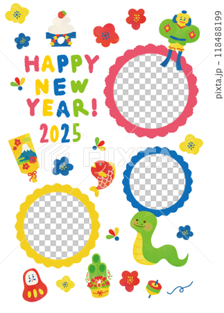 2025新年賀卡水彩波普框架設計 118488199