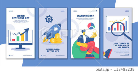 Statistics Day Social Media Stories Flat Cartoon Hand Drawn Templates Background Illustration Statistics Day Social Media Stories Flat Cartoon Hand Drawn Templates Background Illustration 118488239