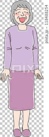 老婦_奶奶_微笑_全身 老婦_奶奶_微笑_全身 118488254