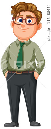 Confident Businessman in Green Tie Confident Businessman in Green Tie 118488454