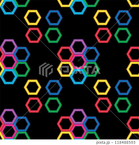 Colorful Hexagonal Pattern Design Colorful Hexagonal Pattern Design 118488503