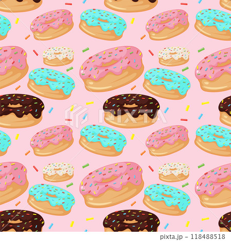 Colorful Donuts Seamless Pattern Colorful Donuts Seamless Pattern 118488518