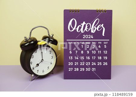 October 2024 annual monthly desk calendar for planning and management October 2024 annual monthly desk calendar for planning and management 118489159