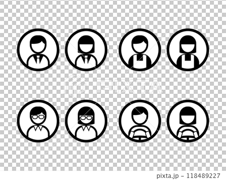 人物圖示單色圓圈 118489227