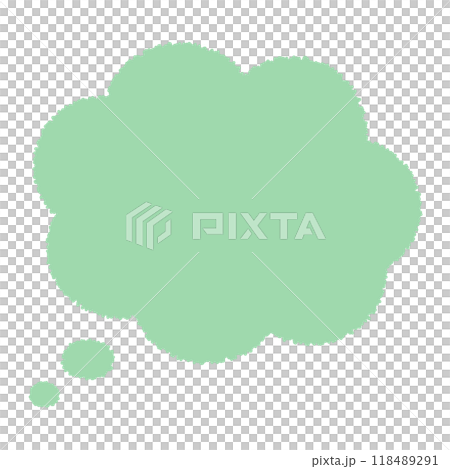 Green fluffy speech bubble Green fluffy speech bubble 118489291
