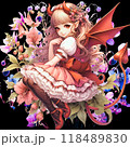 花と悪魔のコスプレをしている少女 118489830