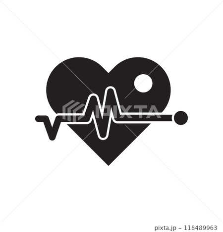 Ekg heart icon logo design template isolated illustration Ekg heart icon logo design template isolated illustration 118489963