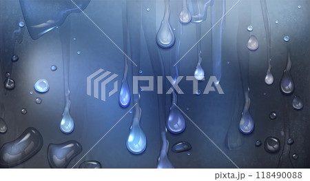Water drops on wet surface 118490088