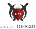 剣と盾と翼を使ったシンボルロゴ素材① 118491288