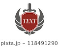 剣と盾と翼を使ったシンボルロゴ素材② 118491290