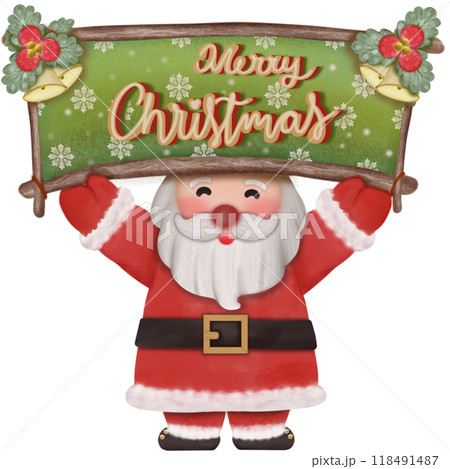 Set of cartoon santa claus hand drawn cute.characters cute and happy for decor elements xmas holiday eve celebration Set of cartoon santa claus hand drawn cute.characters cute and happy for decor elements xmas holiday eve celebration 118491487