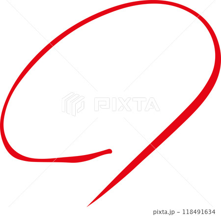 手描き赤丸　採点　テスト 118491634