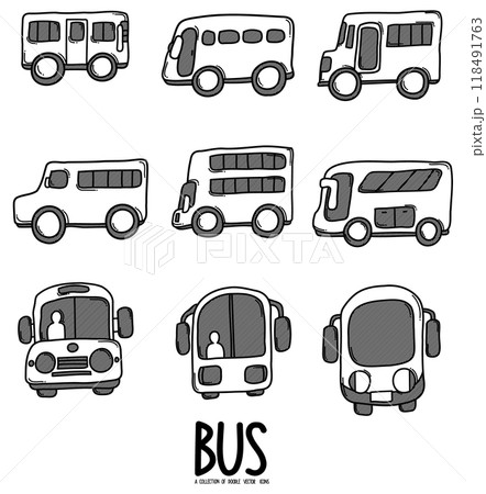 Bus Doodle vector icon. Drawing sketch illustration hand drawn line eps10 118491763