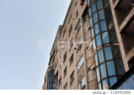 Flat of blocks from Communist period, worn out concrete buildings in Eastern Europe Flat of blocks from Communist period, worn out concrete buildings in Eastern Europe 118491899