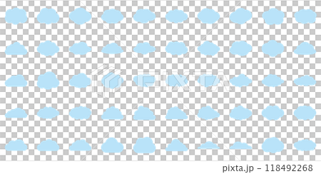 Cloud icon simple vector light blue set Cloud icon simple vector light blue set 118492268