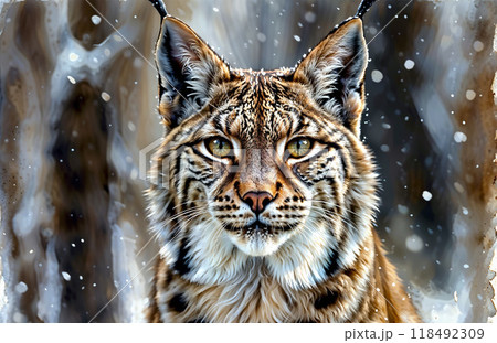 Lynx in the snow 118492309