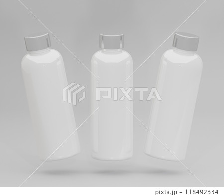 White water bottle mockup on an off white background	 118492334