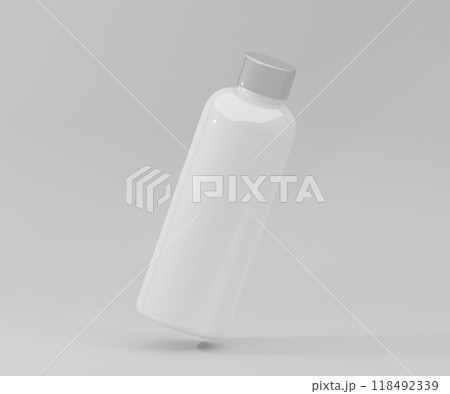 White water bottle mockup on an off white background	 118492339