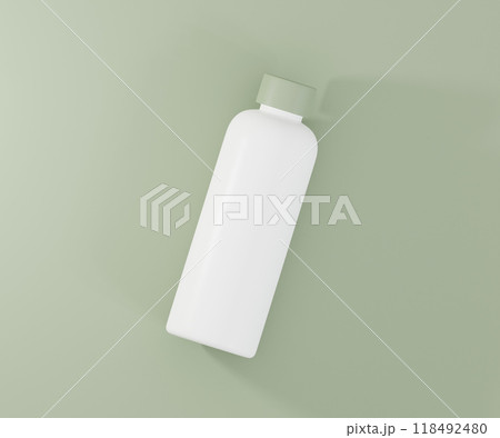 White water bottle mockup on an off white background	 118492480