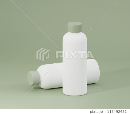 White water bottle mockup on an off white background	 118492481