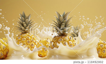 Pineapple milkshake milk Pineapple milkshake milk 118492802
