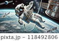 宇宙遊泳を楽しむ宇宙飛行士 118492806