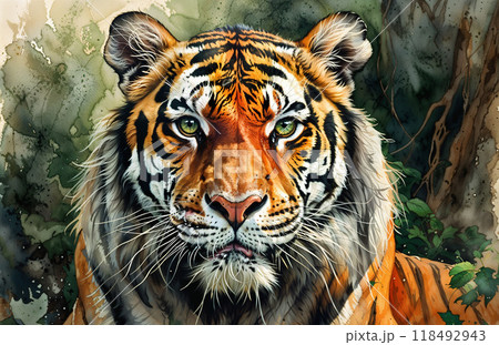 tiger in the habitatのイラスト素材 [118492943] - PIXTA