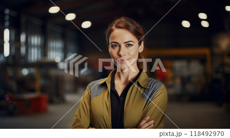 Warehouse worker portrait at workplace 118492970