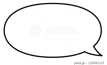 吹き出し 単体 シンプル イラスト ベクター 楕円 白 黒縁 吹き出し 単体 シンプル イラスト ベクター 楕円 白 黒縁 118493155