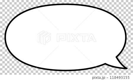 吹き出し 単体 シンプル イラスト ベクター 楕円 白 黒縁 吹き出し 単体 シンプル イラスト ベクター 楕円 白 黒縁 118493155
