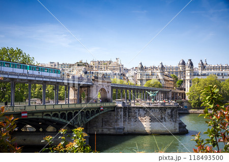Pont de Bir-Hakeim and subway, Paris, France 118493500