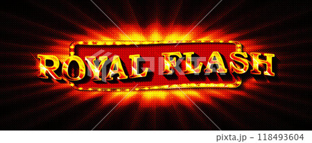 Royal flush lettering with vintage-style light bulbs 118493604