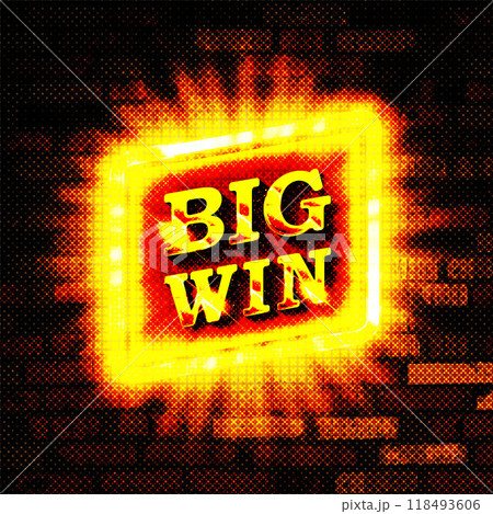 Retro sign with lamp Big Win banner 118493606