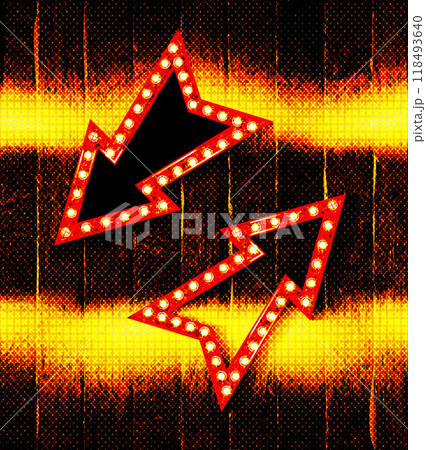 Neon arrows directions electric glowing hd.. 118493640