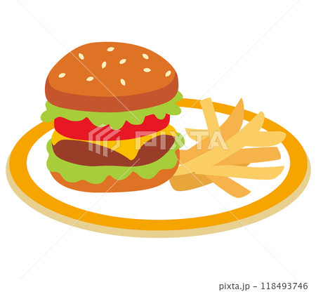 ハンバーガー　チーズバーガー 118493746