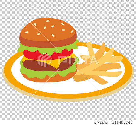 ハンバーガー　チーズバーガー 118493746