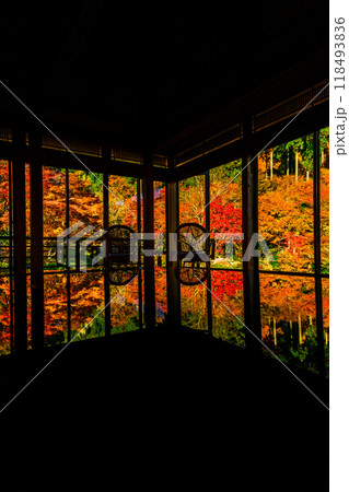 秋の季節に映える幻想的な紅葉リフレクション(漆塗りテーブル) 環境芸術の森(佐賀県唐津市) 秋の季節に映える幻想的な紅葉リフレクション(漆塗りテーブル) 環境芸術の森(佐賀県唐津市) 118493836